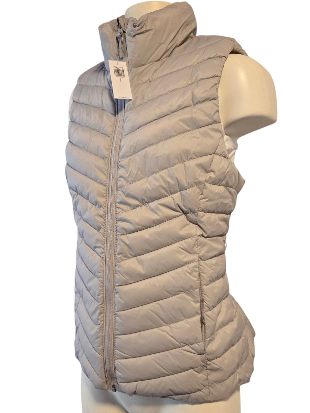 Old Navy Active Quilted‎ Puffer Vest Taupe Size S NWT